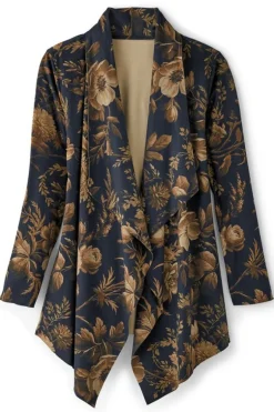 New Soft Surroundings Shape Drape Faux Suede Jacket