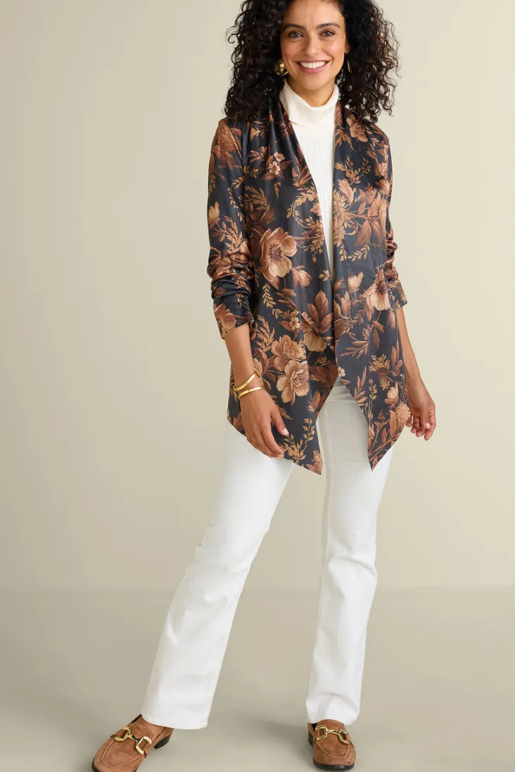 New Soft Surroundings Shape Drape Faux Suede Jacket