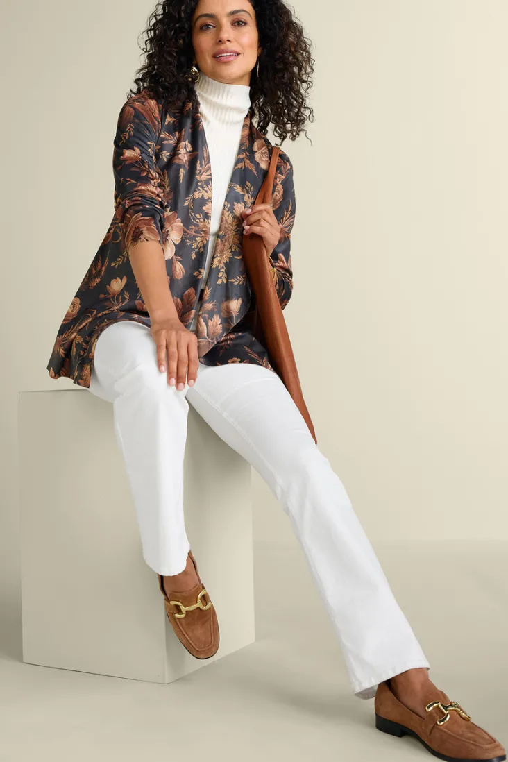 New Soft Surroundings Shape Drape Faux Suede Jacket