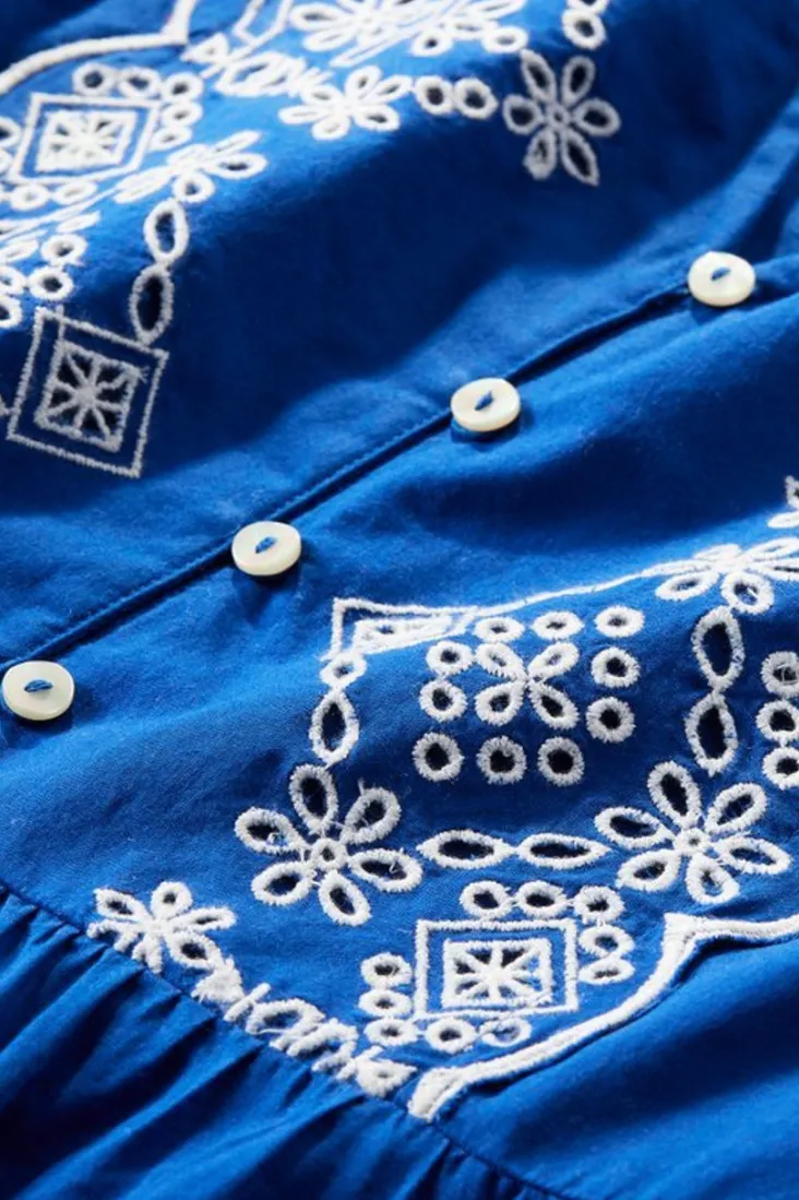 Discount Soft Surroundings Shona Embroidered Top SodaliteBlue