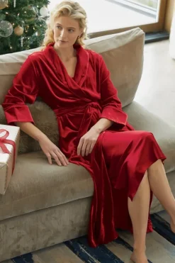 Soft Surroundings Silk Velvet Robe PlatinumGrey