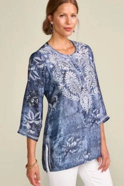Online Soft Surroundings Silvia Embroidered Tunic BlueMulti