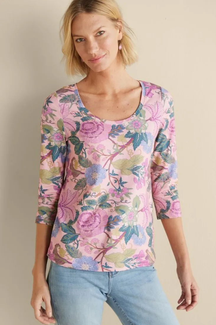 Soft Surroundings Soft Essential Supima 3/4 Sleeve Tee