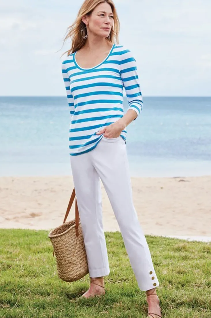 Soft Surroundings Soft Essential Supima 3/4 Sleeve Tee