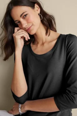 Soft Surroundings Soft Essential Supima 3/4 Sleeve Tee