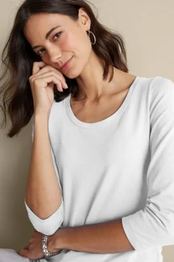 Soft Surroundings Soft Essential Supima 3/4 Sleeve Tee