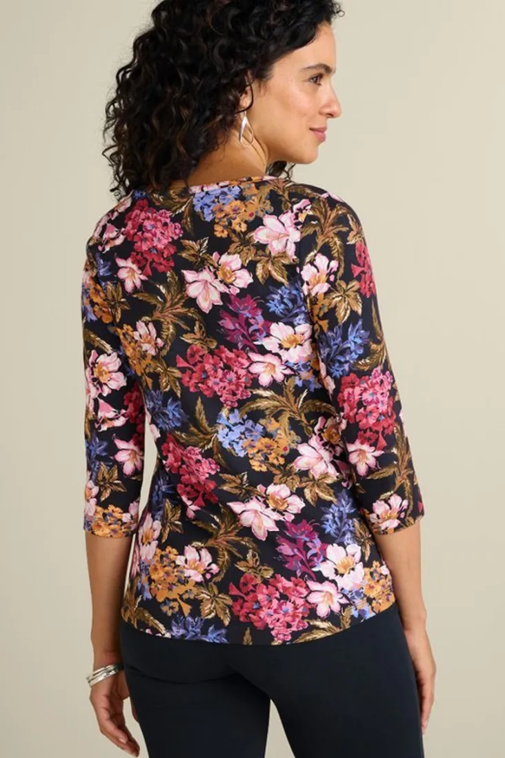 New Soft Surroundings Soft Essential Supima 3/4 Sleeve Tee I
