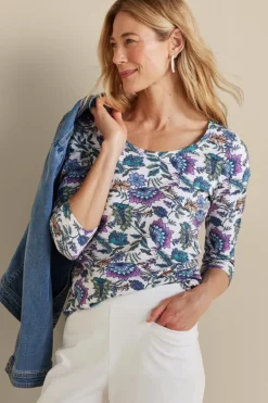 New Soft Surroundings Soft Essential Supima 3/4 Sleeve Tee I