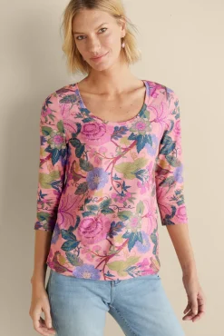 New Soft Surroundings Soft Essential Supima 3/4 Sleeve Tee I