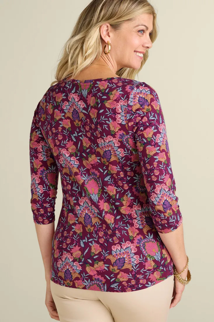 New Soft Surroundings Soft Essential Supima 3/4 Sleeve Tee I