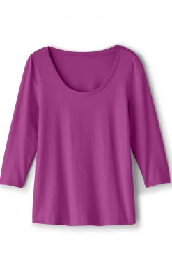 New Soft Surroundings Soft Essential Supima 3/4 Sleeve Tee I