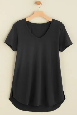 Discount Soft Surroundings Soft Essential Supima Isabel Short Sleeve Tunic