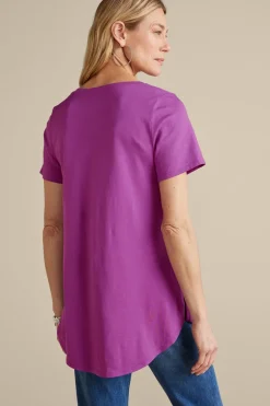 Discount Soft Surroundings Soft Essential Supima Isabel Short Sleeve Tunic