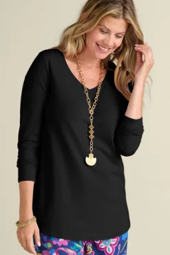 Discount Soft Surroundings Soft Essential Supima Isabel Long Sleeve Tunic