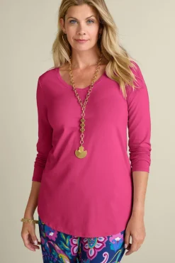 Discount Soft Surroundings Soft Essential Supima Isabel Long Sleeve Tunic