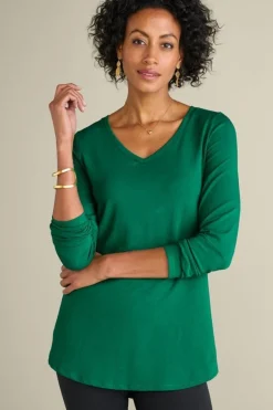 Discount Soft Surroundings Soft Essential Supima Isabel Long Sleeve Tunic