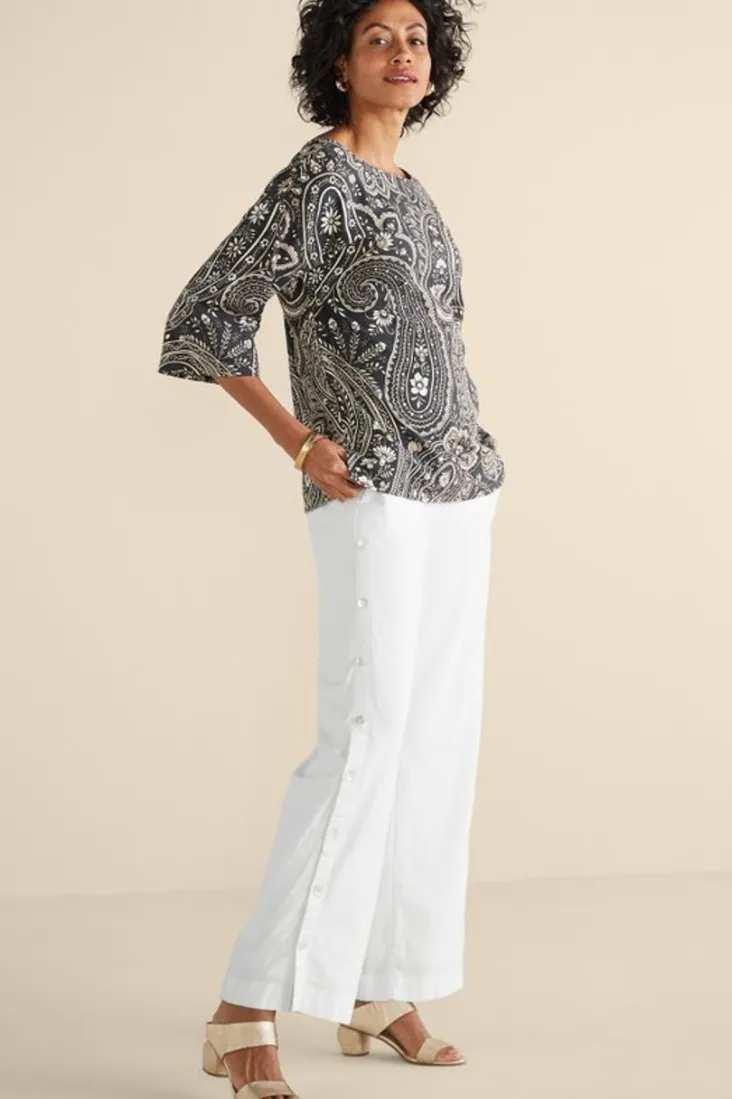 Hot Soft Surroundings Sonoma Linen Blend Wide Leg Pants
