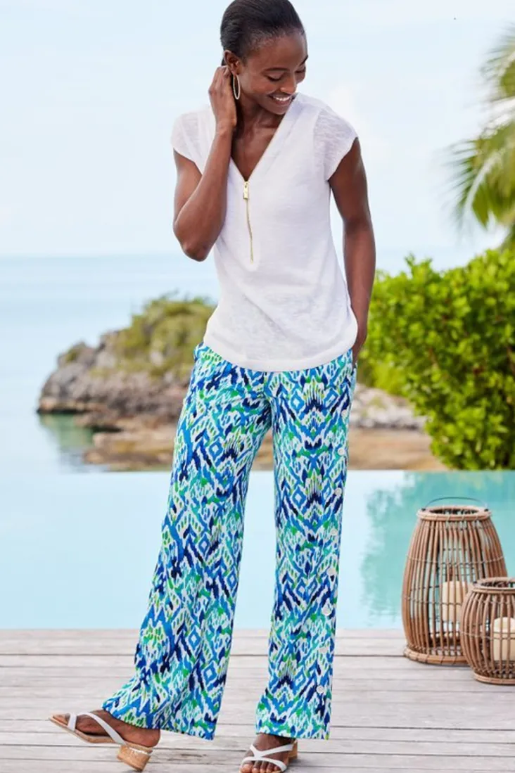 Hot Soft Surroundings Sonoma Linen Blend Wide Leg Pants