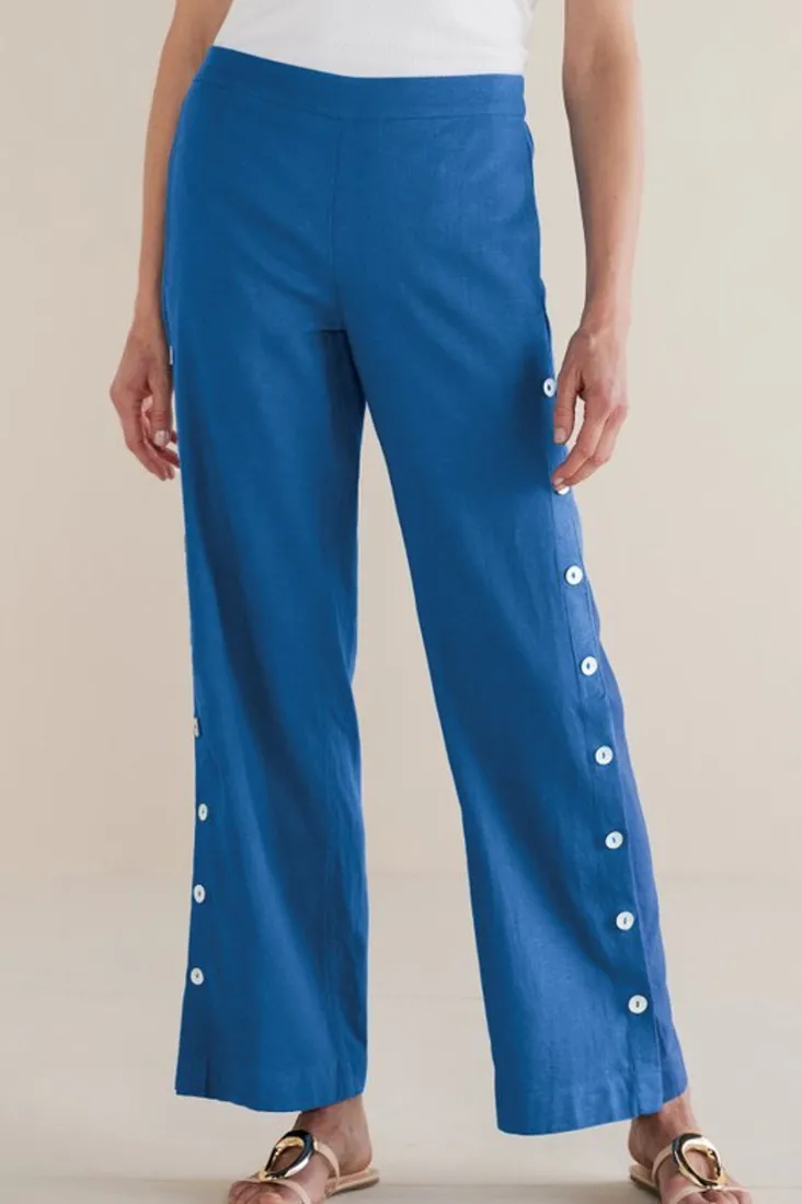 Hot Soft Surroundings Sonoma Linen Blend Wide Leg Pants