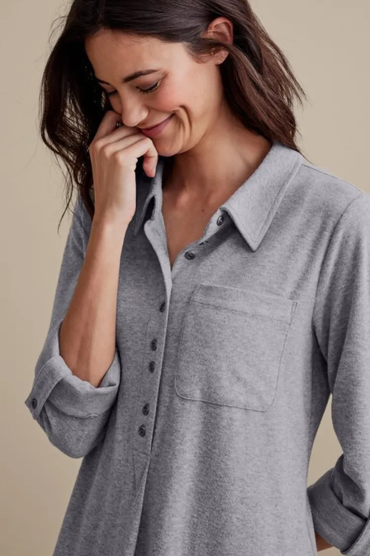 Outlet Soft Surroundings Take It Easy Top MediumHeatherGrey