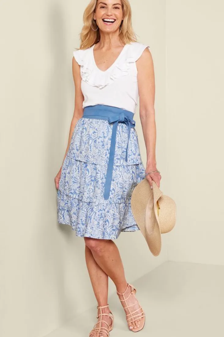Clearance Soft Surroundings Talisa Linen Blend Skirt