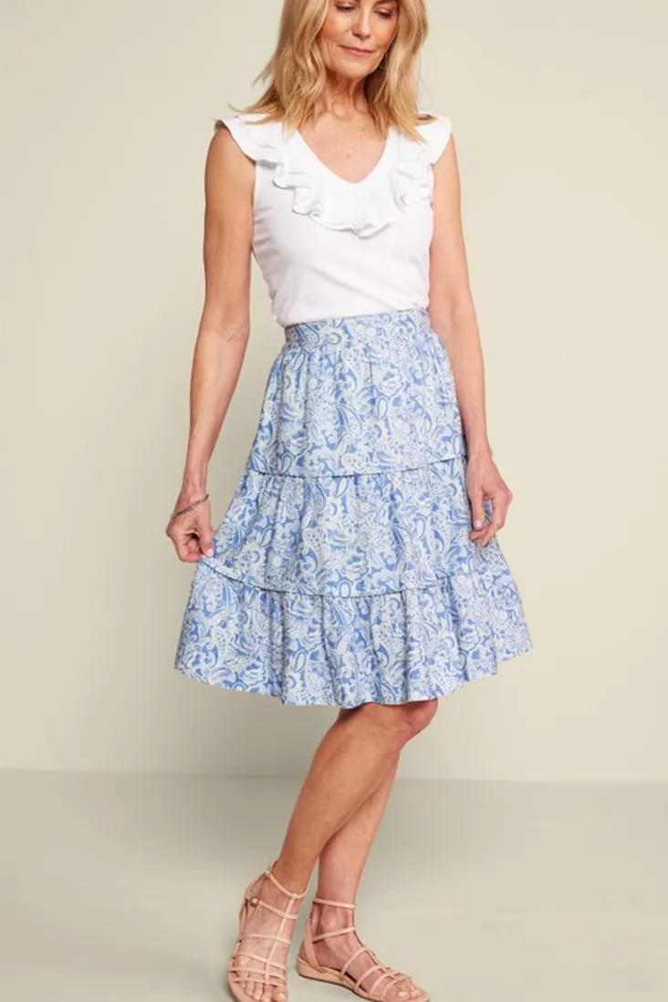 Clearance Soft Surroundings Talisa Linen Blend Skirt