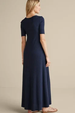 Discount Soft Surroundings Textured Short Sleeve Santiago Dress