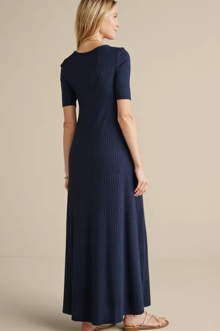 Discount Soft Surroundings Textured Short Sleeve Santiago Dress