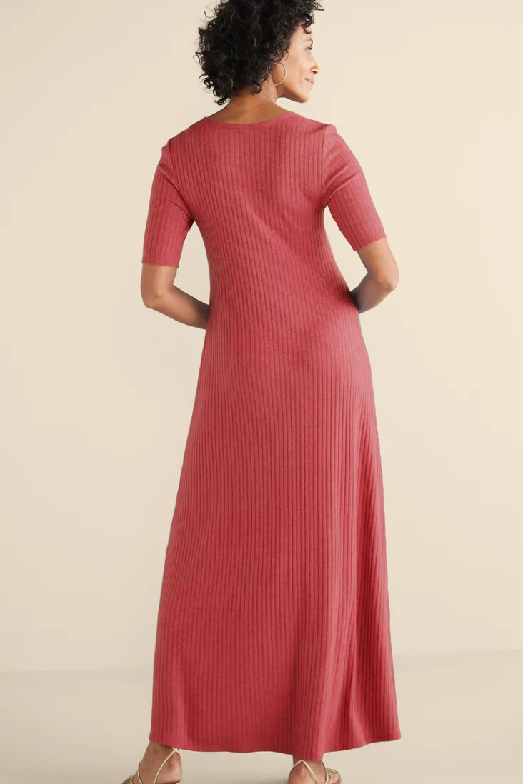 Discount Soft Surroundings Textured Short Sleeve Santiago Dress