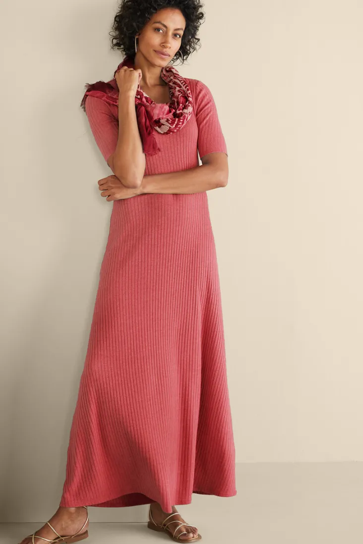 Discount Soft Surroundings Textured Short Sleeve Santiago Dress