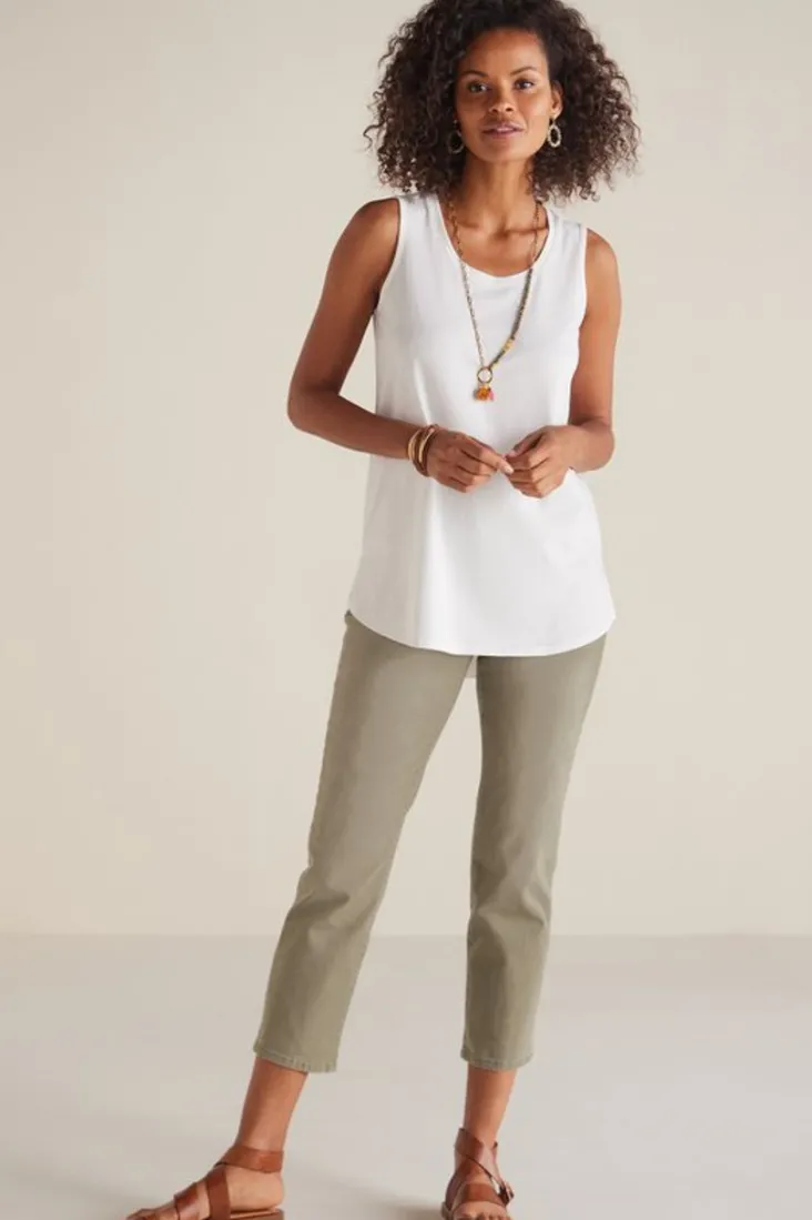 Sale Soft Surroundings The Ultimate Denim Pull-On Crop White