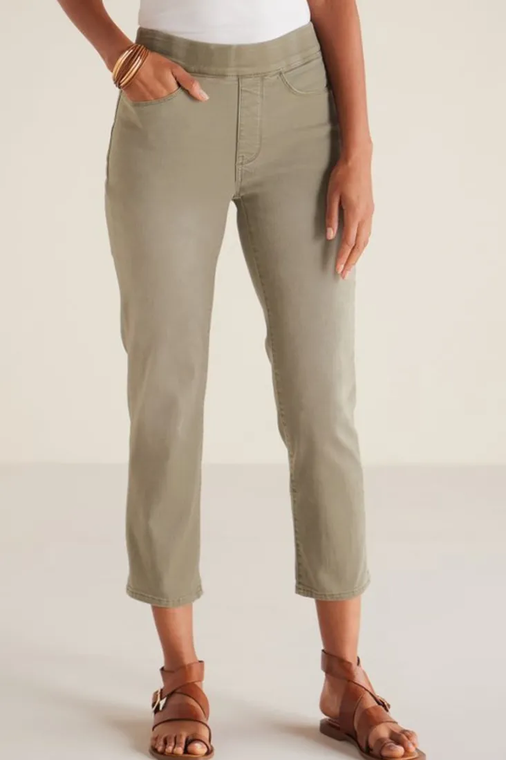 Sale Soft Surroundings The Ultimate Denim Pull-On Crop White