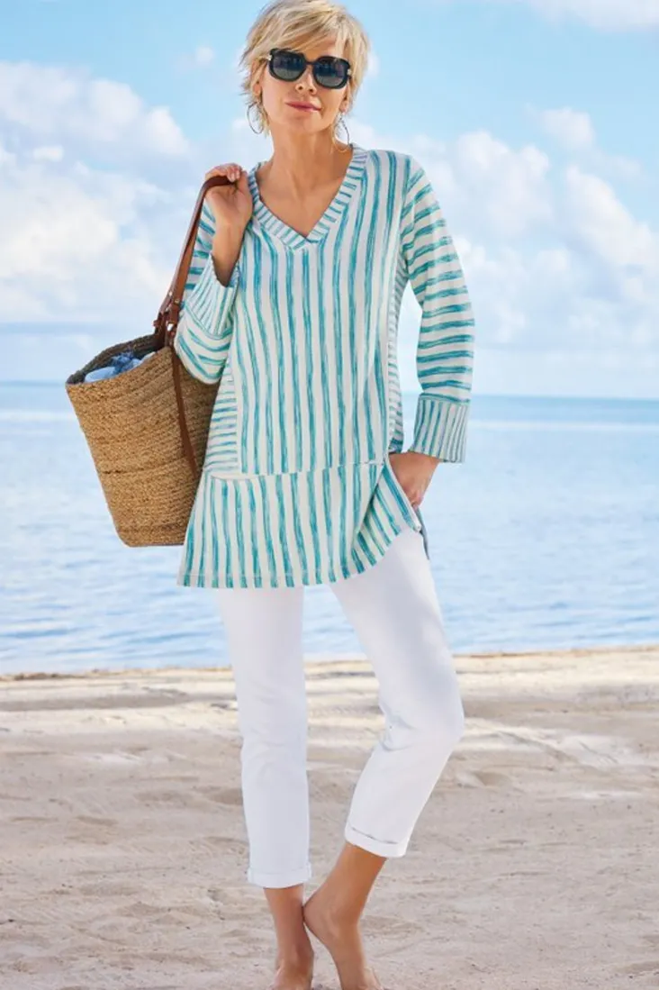 Sale Soft Surroundings The Ultimate Denim Pull-On Crop White