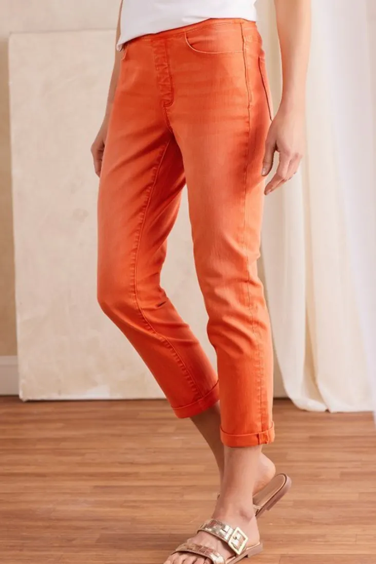 Sale Soft Surroundings The Ultimate Denim Pull-On Crop White