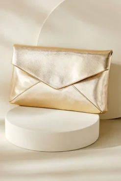 Clearance Soft Surroundings Tindra Envelope Clutch Gold