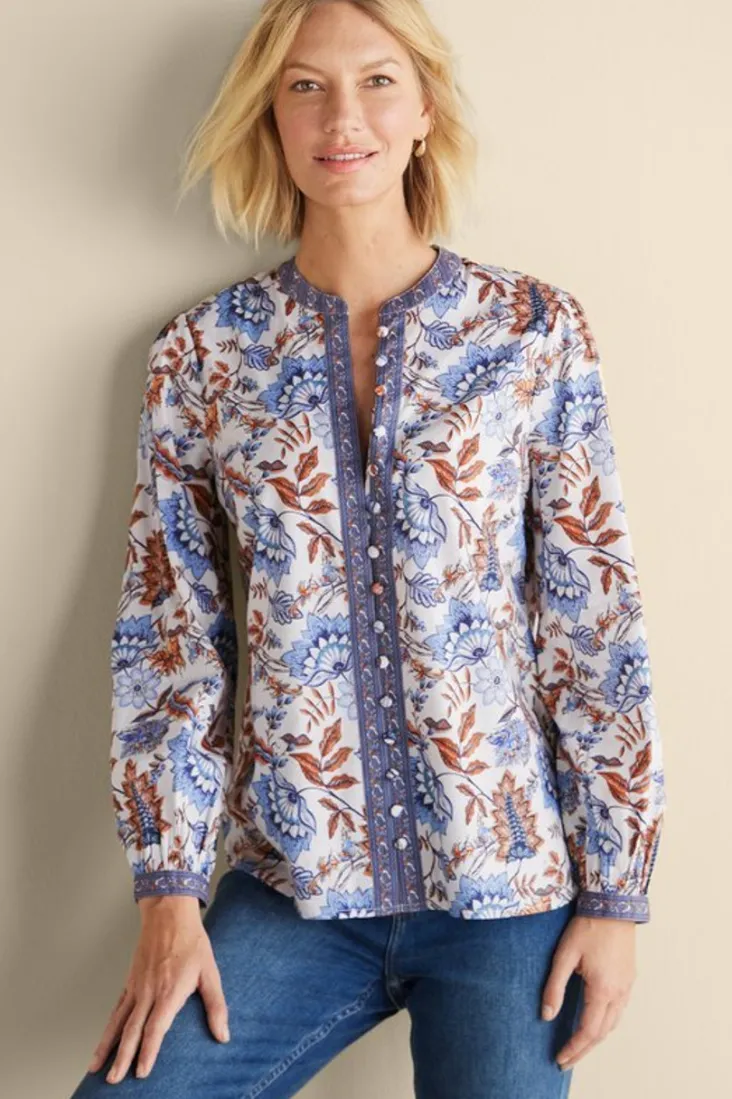 Soft Surroundings Tracy Top ChambrayCalico