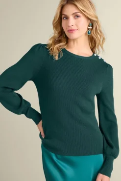 Clearance Soft Surroundings Tyla Button Shoulder Sweater