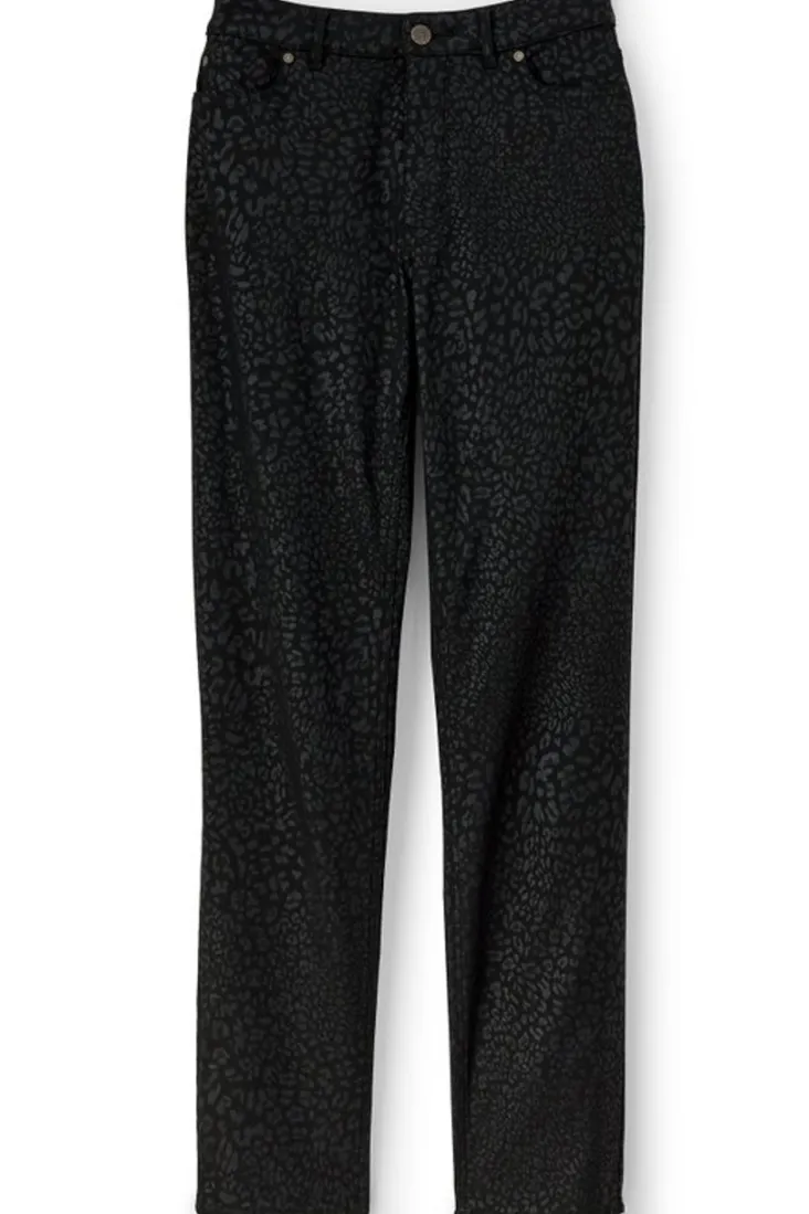 Soft Surroundings Ultimate Denim Animal Straight Leg Jeans MetallicAnimal