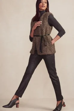 Soft Surroundings Ultimate Denim Animal Straight Leg Jeans MetallicAnimal