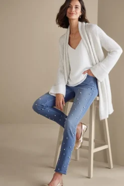 Discount Soft Surroundings Ultimate Denim Pearl Straight Leg Jeans IcyBlueWash
