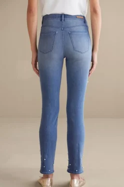 Discount Soft Surroundings Ultimate Denim Pearl Straight Leg Jeans IcyBlueWash