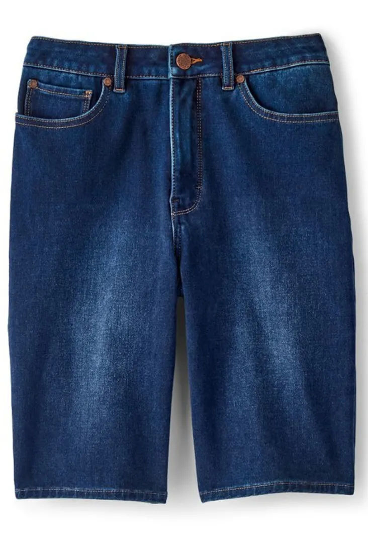 Best Soft Surroundings Ultimate Denim Slim Leg Shorts TidalBlueWash