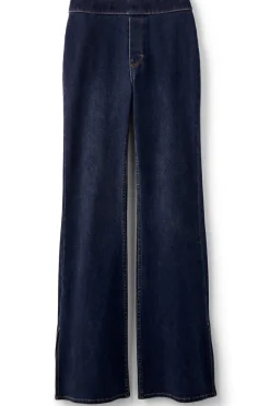 Best Soft Surroundings Ultimate Denim Slit Hem Flare Jeans TidalBlueWash
