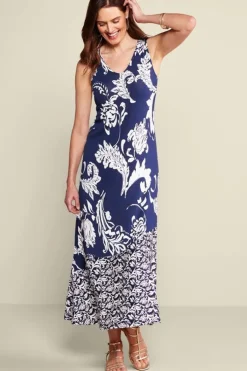 Best Soft Surroundings Vaila Maxi Dress OceanAirScarf/AzoresDi
