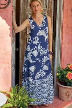 Best Soft Surroundings Vaila Maxi Dress OceanAirScarf/AzoresDi