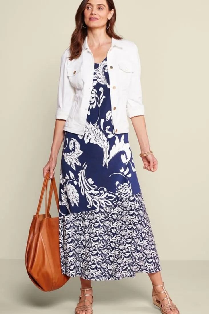 Best Soft Surroundings Vaila Maxi Dress OceanAirScarf/AzoresDi