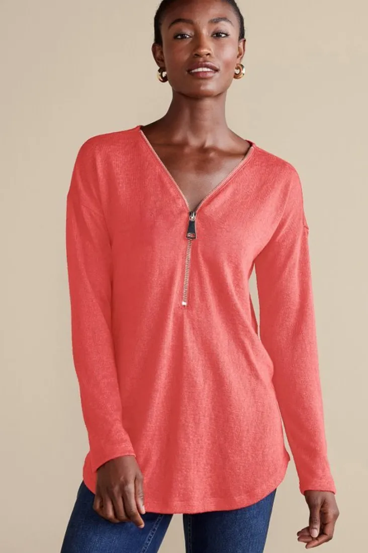 Discount Soft Surroundings Valentina Zip Sweater