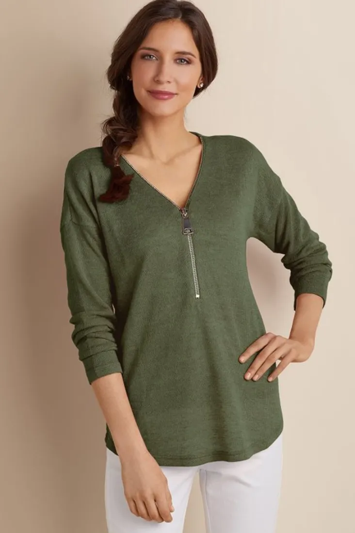 Discount Soft Surroundings Valentina Zip Sweater