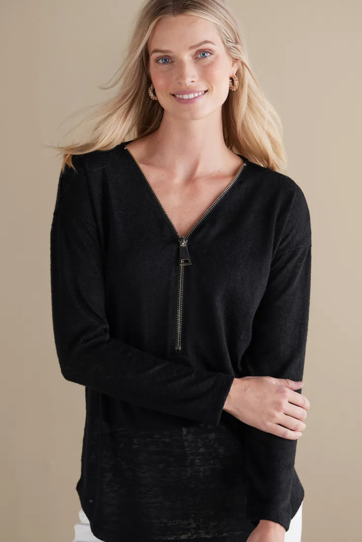 Discount Soft Surroundings Valentina Zip Sweater