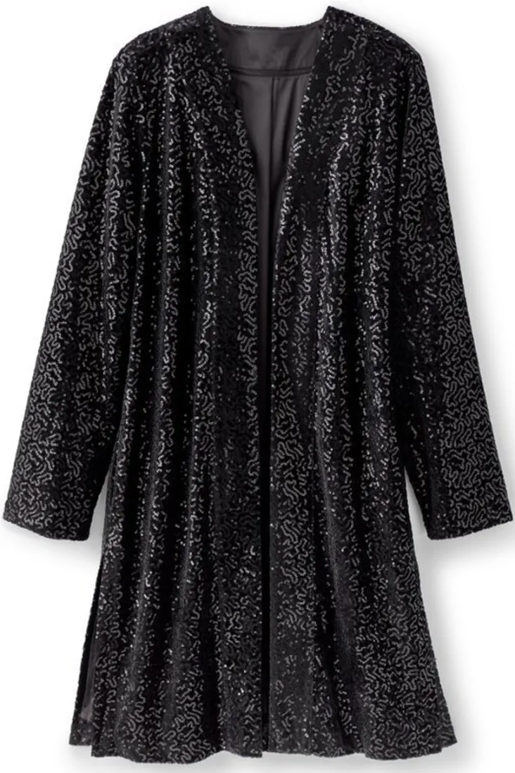 Soft Surroundings Valetta Sequin Topper BlackSequins